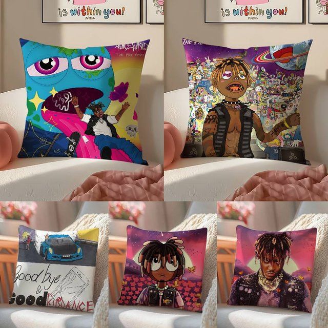 Singer J-Juice WRLD-MT The Party Never Ends Kissenbezug in Multicolor mit unsichtbarem Reißverschluss - Bild 1