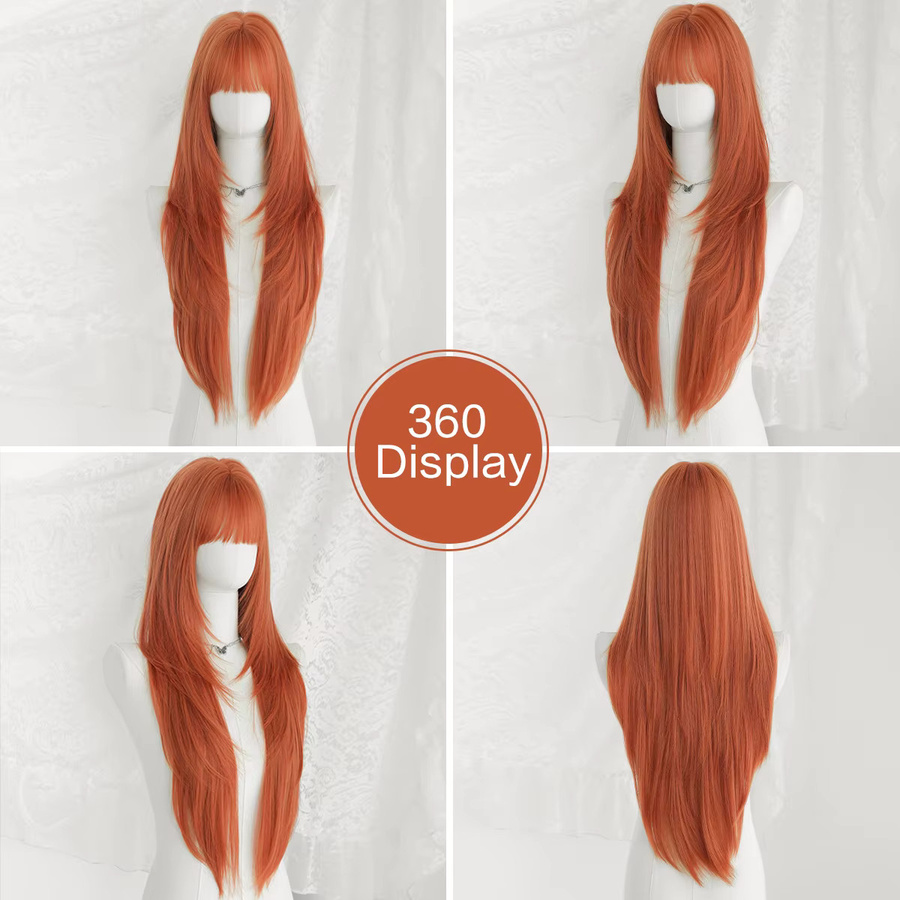 7JHH WIGS Perücke, orange, synthetisch, Damen - Bild 3