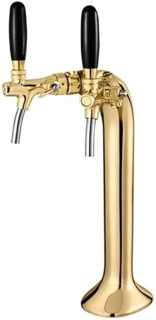 Ich-Zapfe Schanksäule 2-leitig aus Metall in Goldfarben - Bild 1