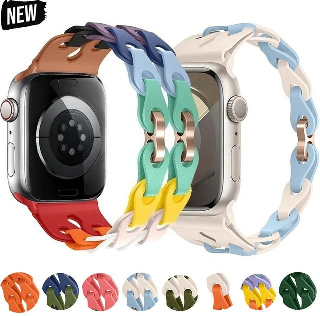 OAKCHARM Uhrenarmband Silikon, Kettenglied - Bild 1
