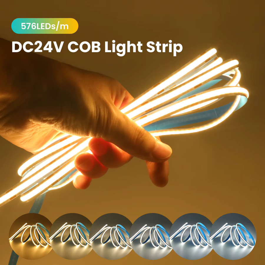 HEGEHE COB LED Streifen CCT dimmbar 24V Weiß 576Leds/M 2700K-6500K flexibel - Bild 3