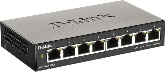 D-Link DGS-1100-08V2 Smart Managed Gigabit Switch 8 Port, Schwarz - Bild 2