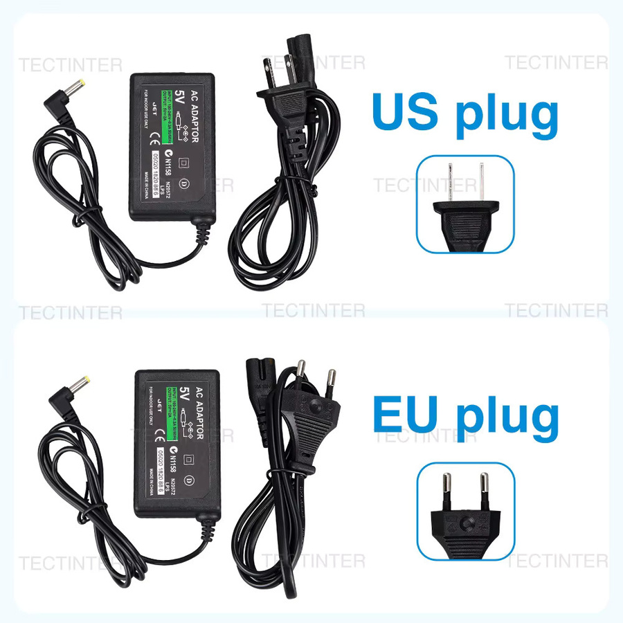 Sony AC-Adapter Wandladegerät mit EU-US-Stecker für Sony PlayStation PSP 1000, 2000 und 3000 Serie in Schwarz - Bild 3