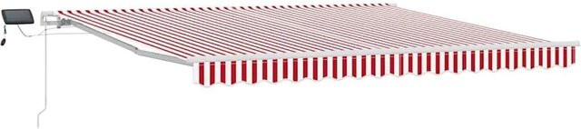vidaXL Einziehbare Markise in Rot-Weiß mit Stahlrahmen, B: 400 cm, T: 300 cm - Bild 1