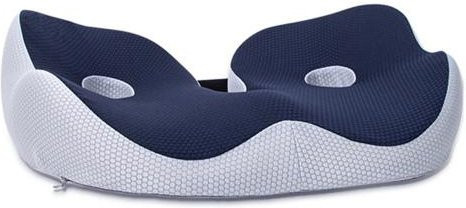 Ergonomisches Sitzkissen aus Memory Foam zur Druckentlastung für Steißbein und Hämorrhoiden in Navy Blau mit atmungsaktivem Design - Bild 1