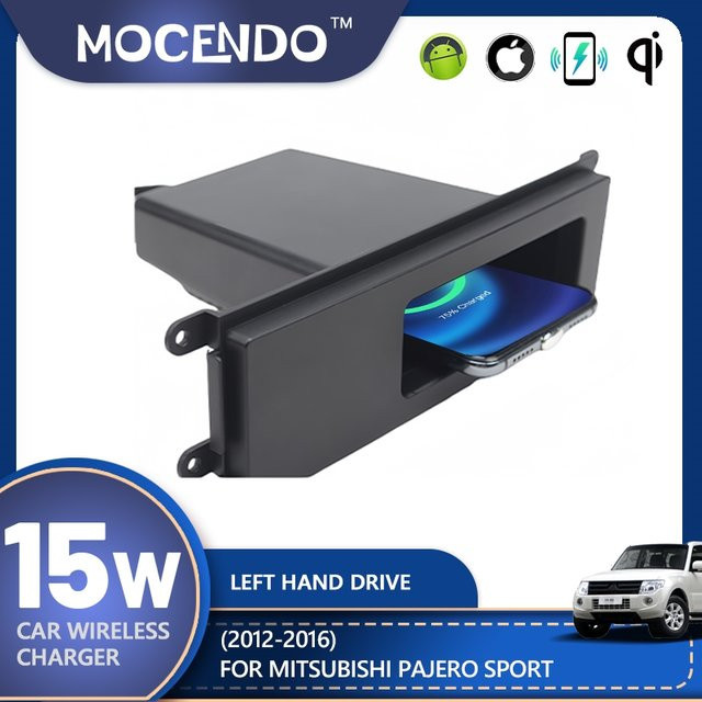 MOCENDO Drahtloses Auto-Ladegerät und Telefonhalterung für Pajero V97 V93 V87 2012-2016 in Schwarz - Bild 1