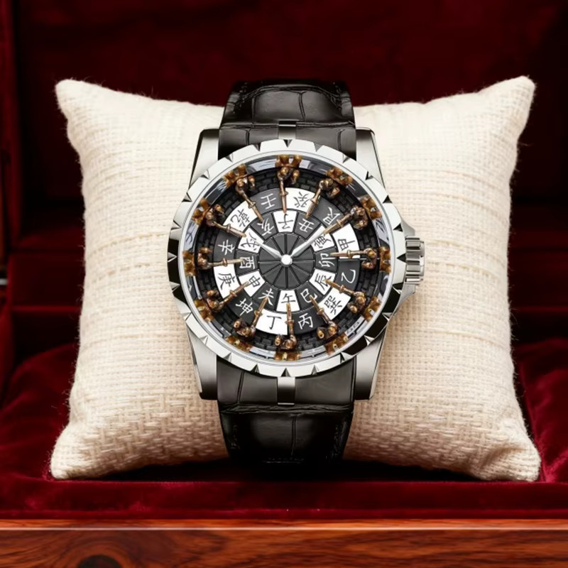 CAROTIF Armbanduhr Quarz, Leder, Silber, Schwarz, Herren - Bild 4