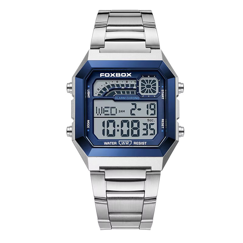 FOXBOX Armbanduhr Digital, Chronograph, Stoppuhr, Schwarz, Herren - Bild 5