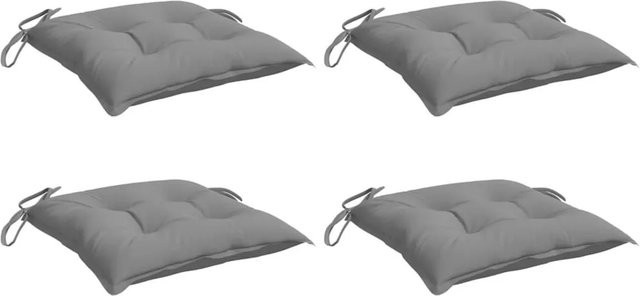 vidaXL Stuhlkissen 4er Set Grau aus wasserabweisendem Oxford-Gewebe B/B/H: 50 x 50 x 7 cm - Bild 1