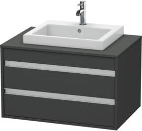 Duravit Waschtischunterschrank Ketho in Grau Matt mit 2 Schubladen für Einbauwaschtisch, B/T/H: 80 x 55 x 49,6 cm - Bild 1