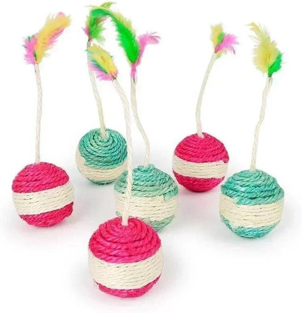 Yiran Furniture Katzenspielzeug Sisal Kratzball, Federspielzeug, 1-teiliges Set - Bild 1