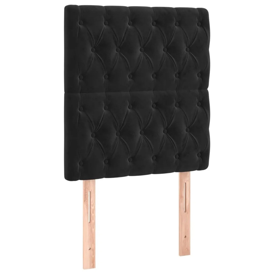 vidaXL LED Kopfteil aus Samt in Schwarz mit integrierter Beleuchtung und USB-Ladeport, B/H: 80 x 118/128 cm - Bild 2