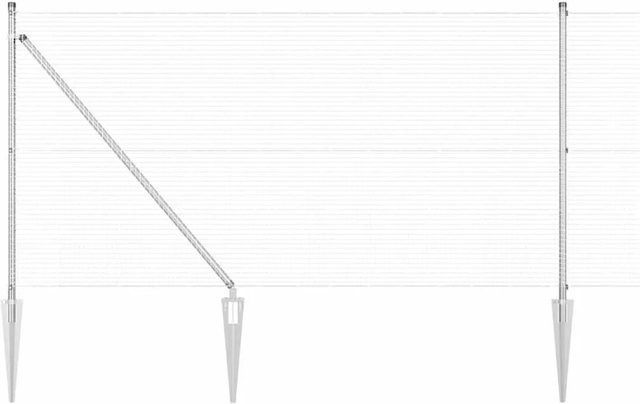 vidaXL Zaunpfosten aus Stahl in Silber, B/T/H: 1,9 x 1,9 x 100 cm - Bild 1