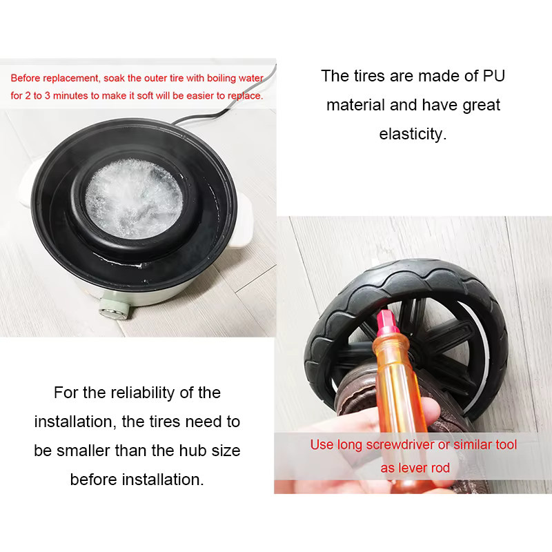 Uppababy Cruz V2 Ersatzreifen für vorne oder hinten, schlauchlos aus PU mit Profil - Bild 2
