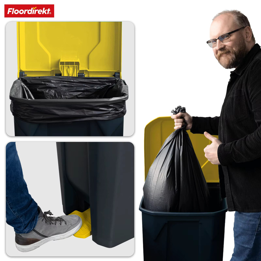 Floordirekt Mülleimer Olaf mit Pedal aus Kunststoff in Grau und Mehrfarbig - Bild 3