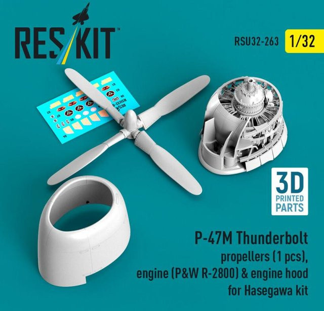 Hasegawa P-47M Thunderbolt, Zubehör, 1:32, 1-teiliges Set - Bild 1