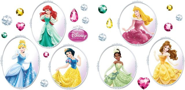 Komar Disney Princess Fenstersticker Adhäsionsfolie Multicolor B/H: 31 x 31 cm - Bild 1