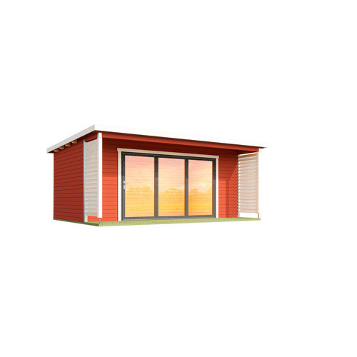 Lasita Blockbohlenhaus Liverpool Gartenhaus mit Flachdach in Rot, B/H/T: 580 x 239,4 x 430 cm - Bild 2