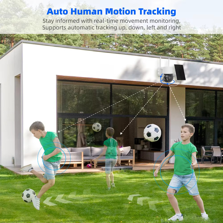 Tuya Smart Solar WiFi Überwachungskamera mit 3MP Auflösung, PTZ Outdoor Sicherheitstext mit Motion Tracking, PIR Sensor und Nachtsicht in Weiß - Bild 5