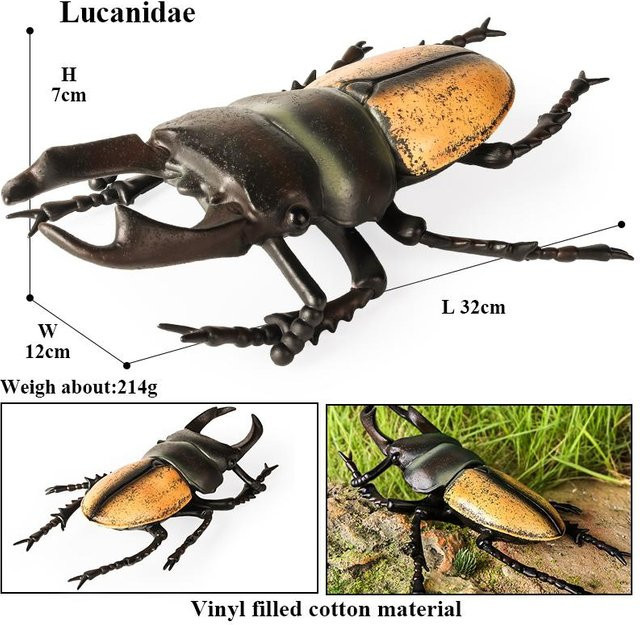 Oenux Insektenmodell Coleoptera Lucanidae Käfer Dynastes Hercules Actionfigur Lernspielzeug für Kinder 3-6 Jahre - Bild 1