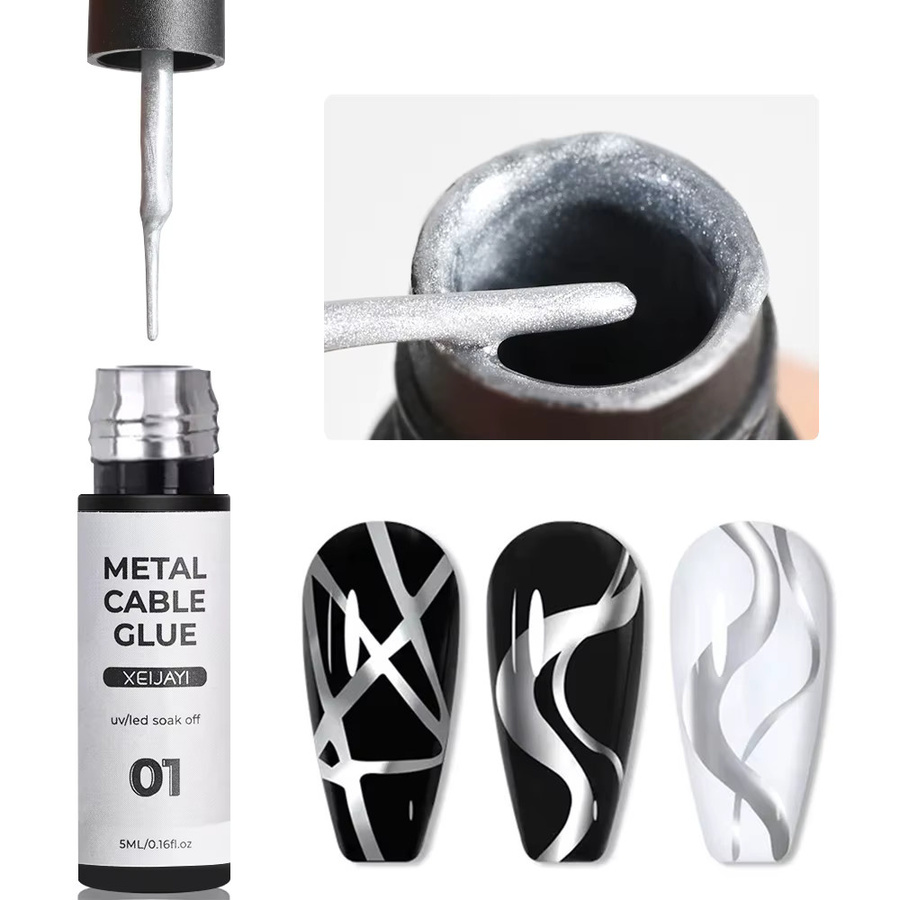 HotPress Nagel Lackierstift, Gold Silber Metall, Glänzend, 5 ml - Bild 5