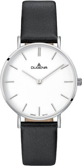 Dugena Armbanduhr, Quarz, Edelstahl, Leder, Silber, Herren - Bild 1