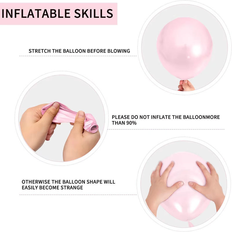 Rosa Ballonbogen-Set mit weißen Konfetti-Ballons aus Metall und 12 Schmetterlingsaufklebern zur Dekoration für Hochzeiten - Bild 4