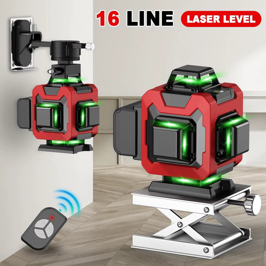 Seeiswork Professionelles 4D Laserniveau mit 16 Linien und grünem Strahl inklusive 1,2 m Stativ, 360 Grad selbstnivellierendes Laser-Nivelliergerät - Bild 4