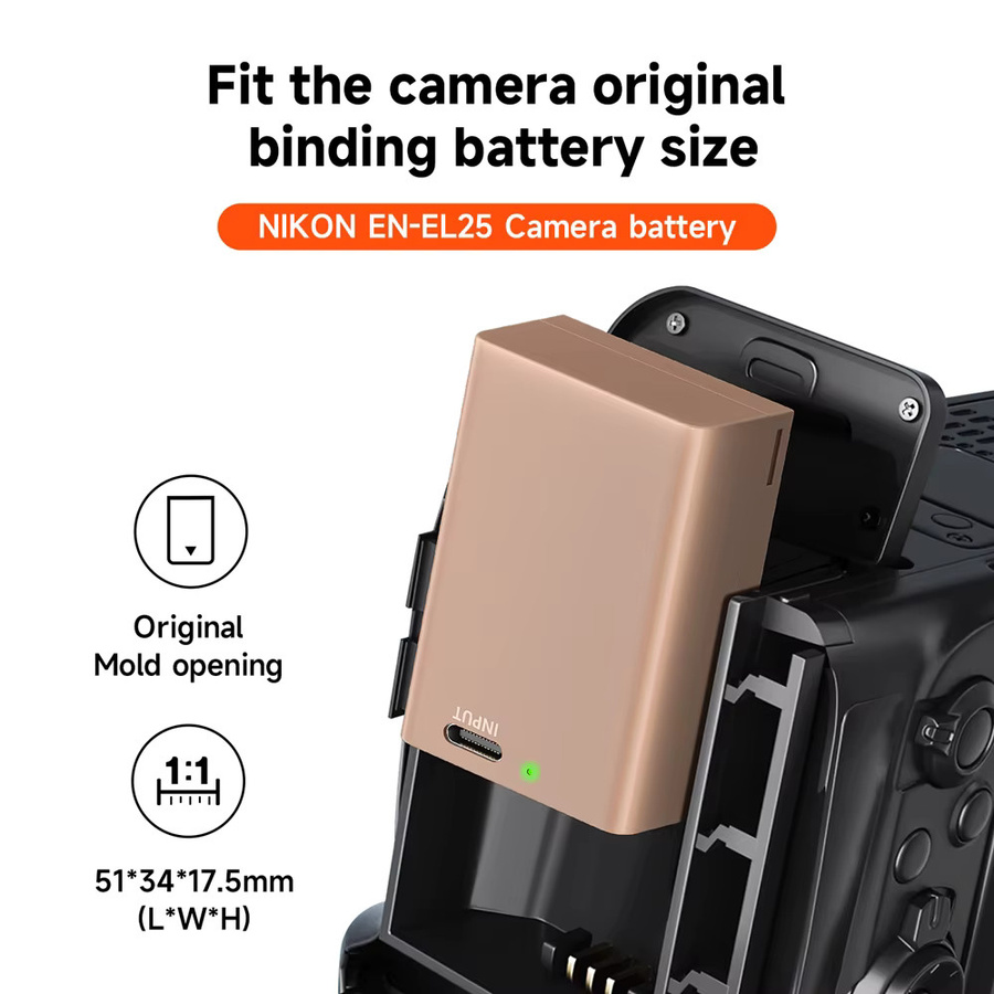 PALO Akku EN-EL25 mit USB-C-Ladeanschluss für Nikon Z30, Z50, Zfc und Z50 Kamera, 2100 mAh - Bild 4