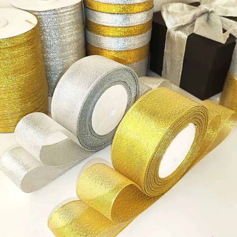 Merylover Organza Glitzerband in Gold oder Silber, 22 Meter pro Rolle für Bastelbedarf und Dekorationen - Bild 3