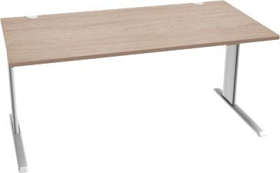 Schäfer Shop Pure Schreibtisch PLANOVA BASIC in Eiche und Weiß mit C-Fuß und Kabelkanal, B: 160 cm, T: 80 cm, H: 71,7 cm - Bild 1