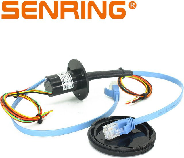 SENRING Ethernet-Schleifring-Anschluss RJ45, 1 Kanal, 1000 Basis, 6 Schaltkreise, Schwarz - Bild 1