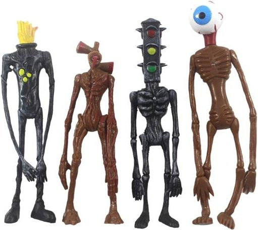 HOMEKA Sirene Kopf Modell Spielzeug, Horror, 4-teiliges Set, ab 4 Jahren - Bild 1
