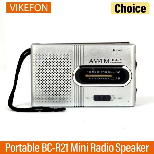 VIKEFON Mini-Radio BC-R21/961/962 in Silber, tragbares AM/FM Radio, batteriebetrieben - Bild 1
