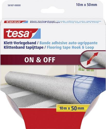 tesa Klett-Verlegeband zum Aufkleben, Weiß, Länge: 10 m, Breite: 5 cm - Bild 1