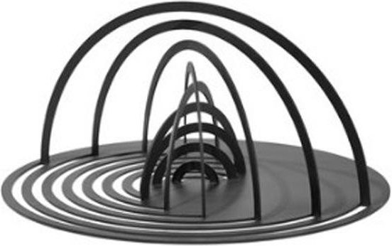Moderne geometrische Wanddekoration aus Metall in Schwarz als abstrakte Raumlinienkunst für Wohnzimmer und Eingangsbereich - Bild 1