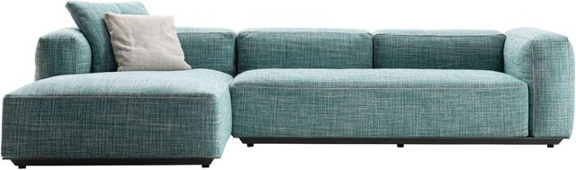 B&B Italia Hybrid Eckiges Outdoor-Sofa mit Polsterung und Kissen in Anthrazit, Blau, Beige oder Türkis - Bild 1