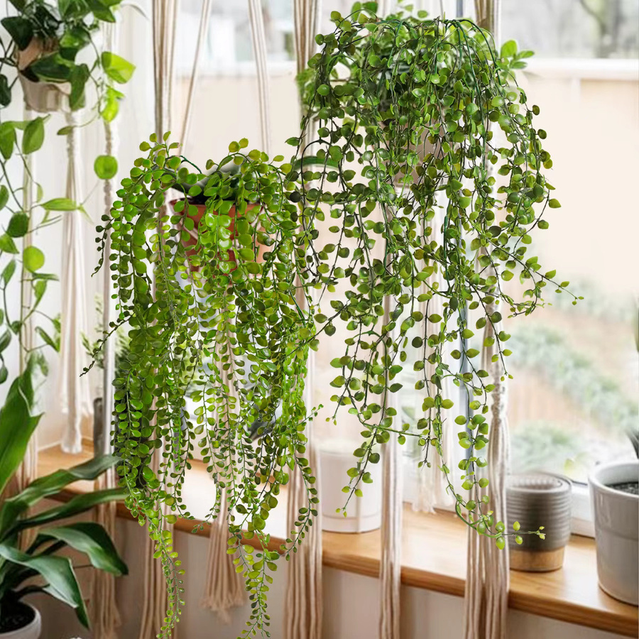 Xiya Künstliche Eukalyptus-Girlande als hängende Pflanze in Grün aus Kunststoff für Garten und Home Deco - Bild 4