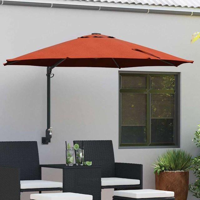 vidaXL Garten-Sonnenschirm mit Standfuß in Rot, Schwarz und Orange, B/T/H: 248 x 248 x 148 cm - Bild 2