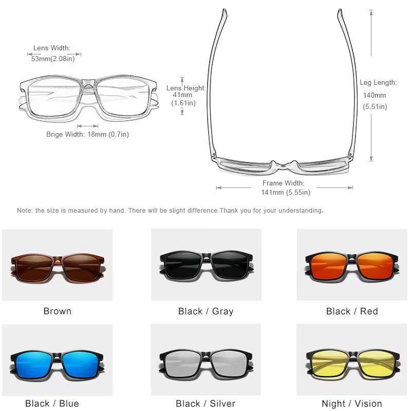 Kings even Square Sonnenbrille, TR90, Vollrand, Unisex, polarisiert - Bild 2
