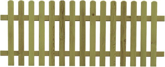 Staketenzaun Norki Palisade grün, druckimprägniert, Höhe: 80 cm, Breite: 200 cm - Bild 1