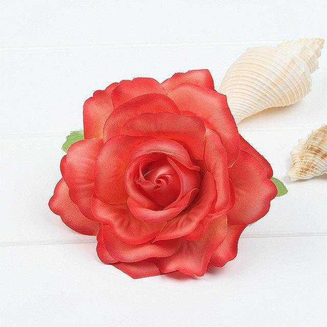 Wucifang Jewelry Brosche Rose Blumen, Stoff, rot, Damen, 11cm - Bild 1