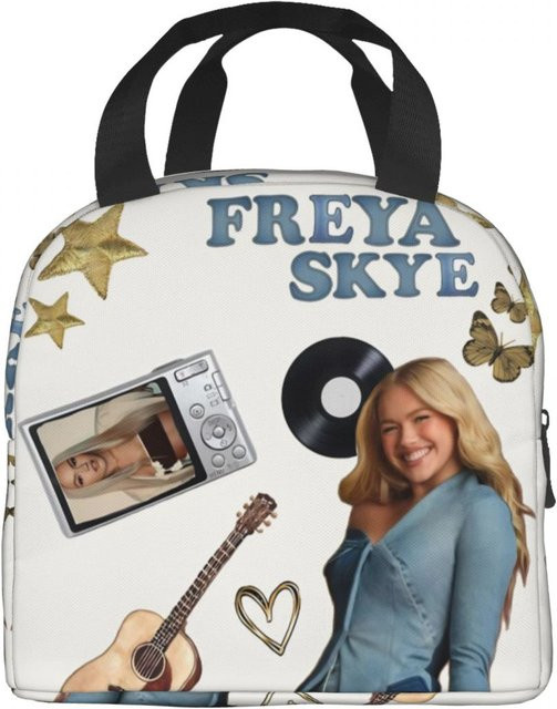 Isolierte Lunchtasche von Fancy Style Studio Freya Skye Sänger Tour 2026 in Grau und Weiß - Bild 1