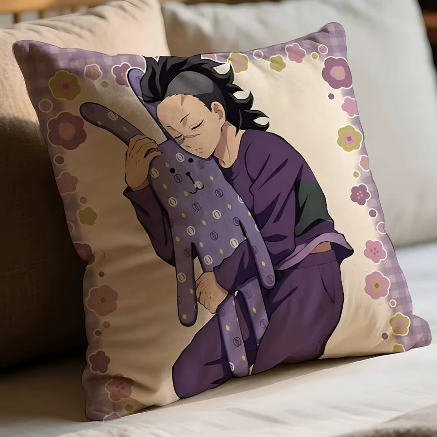 Weicher Kissenbezug mit S-Shinazugawa und G-Genya Motiv aus Polyester, B/B/H: 40 x 40 x 40 cm, Mehrfarbig - Bild 4