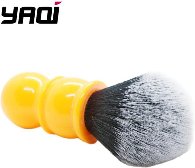 Yaqi Rasierpinsel, Tuxedo-Knoten, 24mm, Synthetikborsten, Orange Griff - Bild 1