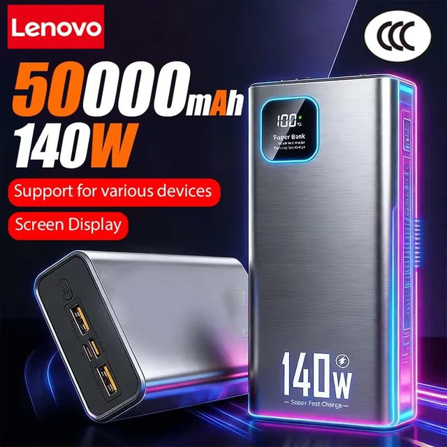 Lenovo Jump Starter Tragbares Batterieladegerät mit 50000 mAh und 140 W in Weiß - Bild 1