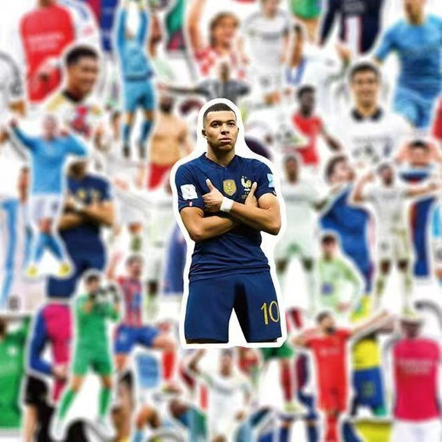 100 Stück Weltcup-Sticker mit Fußballstars im Ins-Stil, bunte Aufkleber für Kinder und Erwachsene - Bild 1