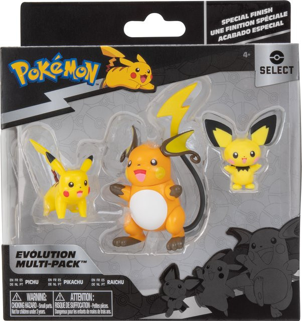 Jazwares Pokemon Spielfiguren-Set Multipack Pichu Pikachu Raichu - Bild 1