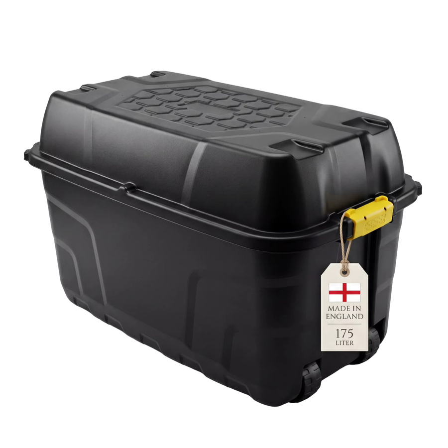 BigDean XXL Transportbox Kissenbox aus Kunststoff in Schwarz mit Rollen und Deckel, abschließbar, B/T/H: 93 x 55 x 53 cm - Bild 6