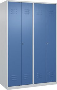 C+P Spind Classic PLUS Schwarz-Weiß mit 4 Abteilen und Zylinderschloss, B/T/H: 120 x 50 x 185 cm - Bild 1